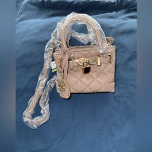 Badgley Mischka Mini Diamond Qulited Tote (Taupe) NWT